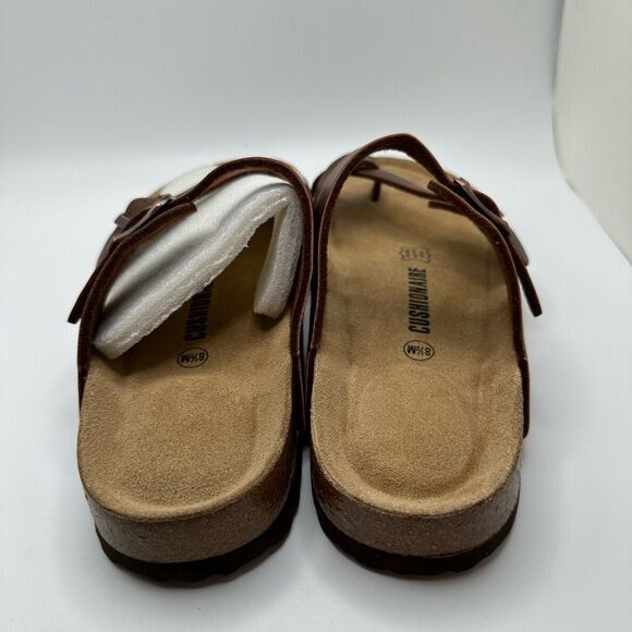 CUSHIONAIRE Women's Cork Footbed Sandal With +Comfort 8.5 BROWN - Picture 4 of 7